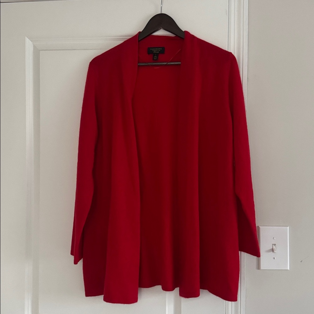 Charter Club Red Open-Front Cardigan
100% Cashmere